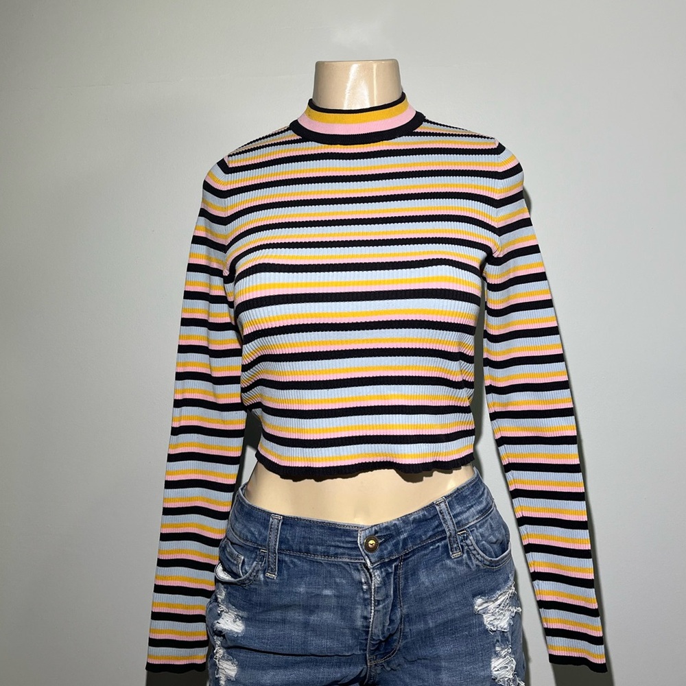Forever 21 Striped Ribbed Crop Top